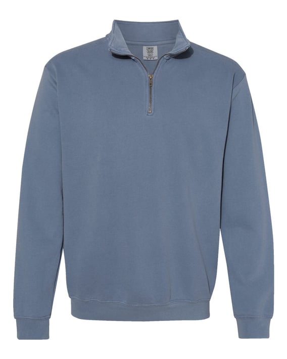 Front view of Garment-Dyed Quarter Zip Sweatshirt