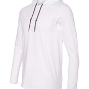 Side view of Softstyle® Lightweight Hooded Long Sleeve T-Shirt