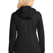 Back view of Ladies Active Hooded Soft Shell Jacket