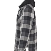Side view of Quilted Flannel Hooded Jacket