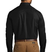 Back view of Long Sleeve Carefree Poplin Shirt