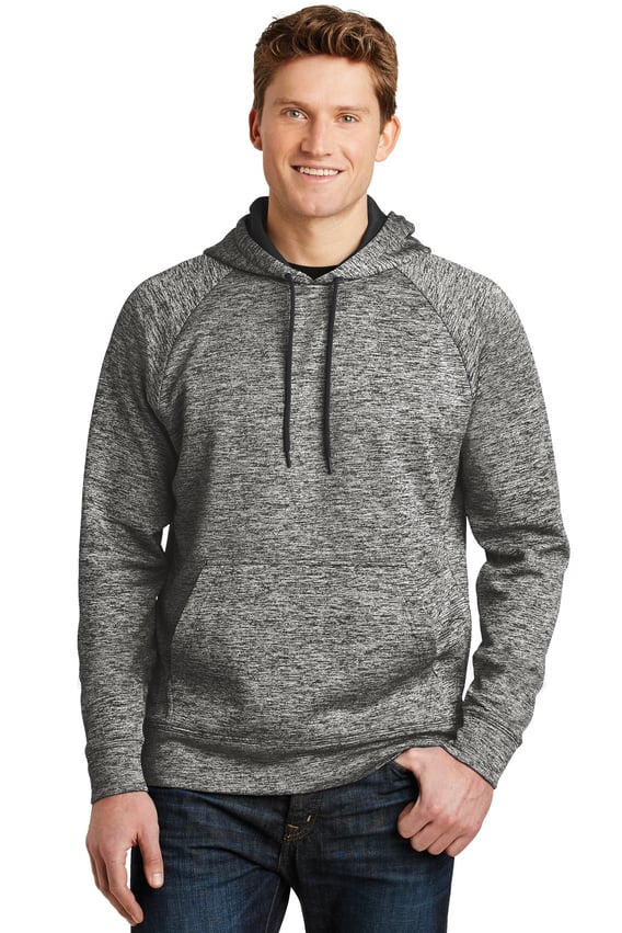Front view of PosiCharge® Electric Heather Fleece Hooded Pullover