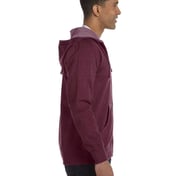 Side view of Heathered Full-Zip Hooded Sweatshirt