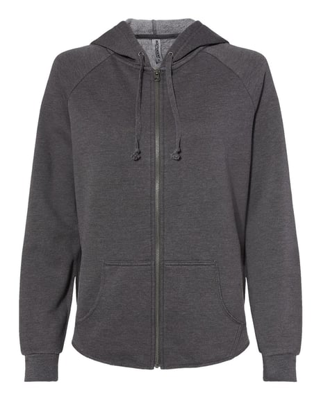 Front view of Women's California Wave Wash Full-Zip Hooded Sweatshirt