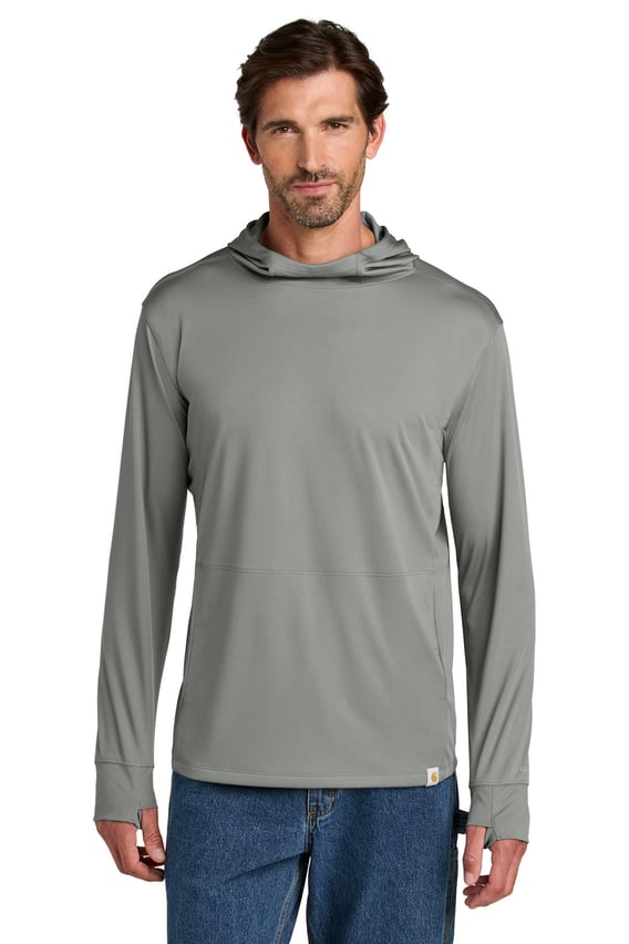 Front view of Force&reg; Sun Defender Long Sleeve Hooded T-Shirt
