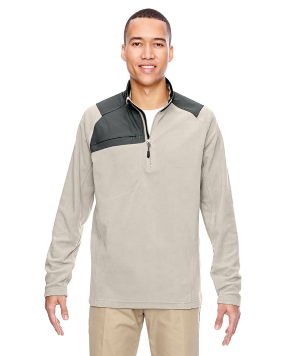 Front view of Adult Excursion Trail Fabric-Block Fleece Quarter-Zip