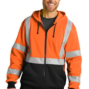 Front view of A107 Class 3 Heavy-Duty Fleece Full-Zip Hoodie