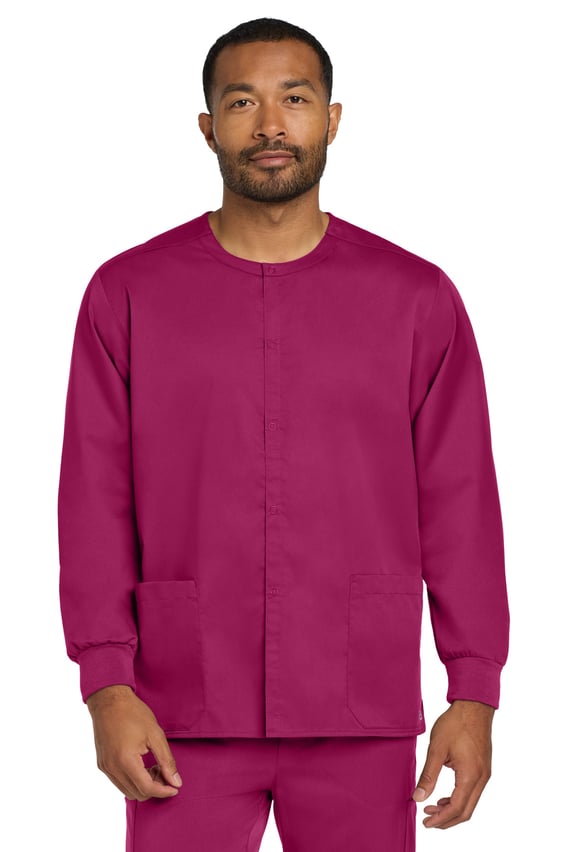 Front view of Unisex WorkFlex Snap-Front Scrub Jacket