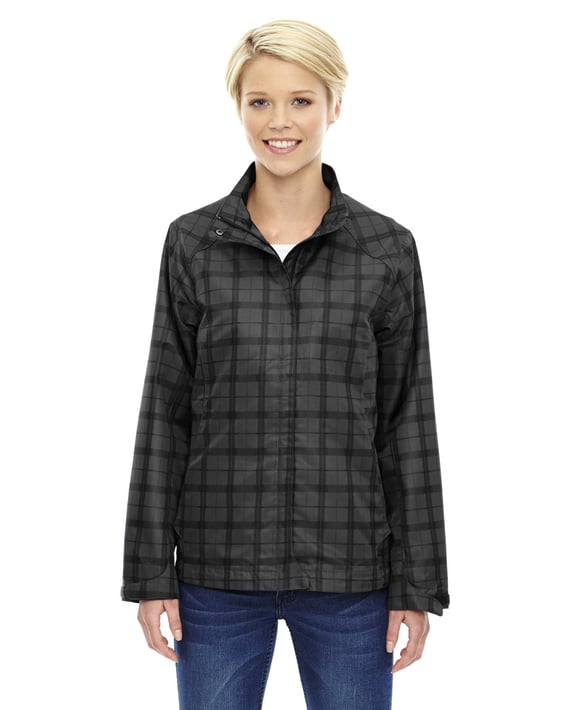 Front view of Ladies’ Locale Lightweight City Plaid Jacket