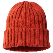 Front view of Sustainable Cable Knit Cuffed Beanie