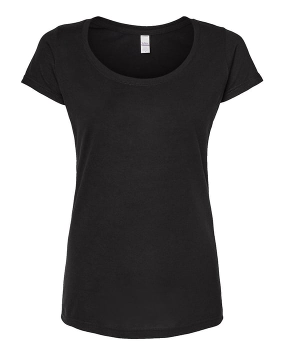 Front view of Women’s Poly-Rich Scoop Neck T-Shirt
