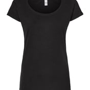 Front view of Women’s Poly-Rich Scoop Neck T-Shirt