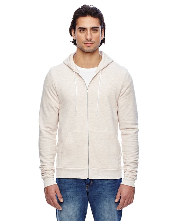 Front view of Unisex Triblend Full-Zip Hoodie