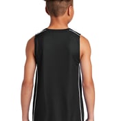 Back view of Youth PosiCharge® Mesh Reversible Sleeveless Tee