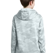 Back view of Youth Sport-Wick&reg; CamoHex Fleece Hooded Pullover