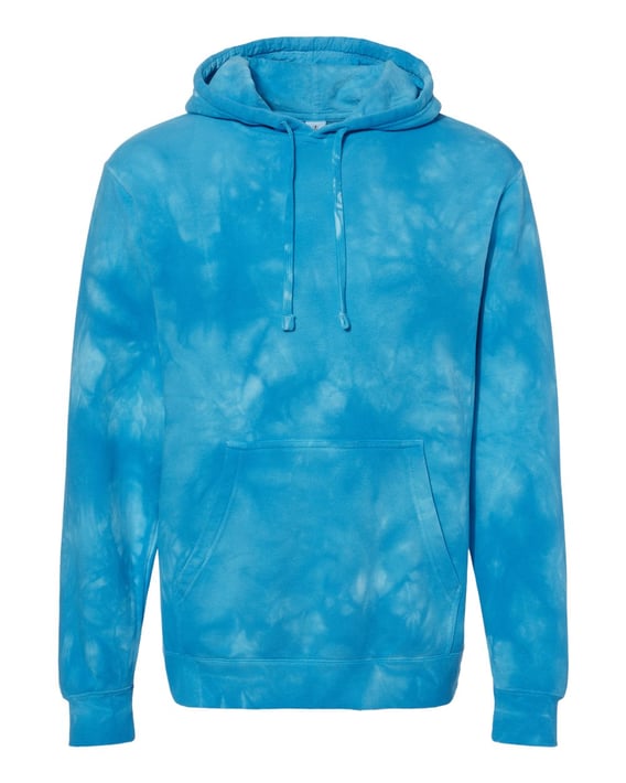 Front view of Midweight Tie-Dyed Hooded Sweatshirt