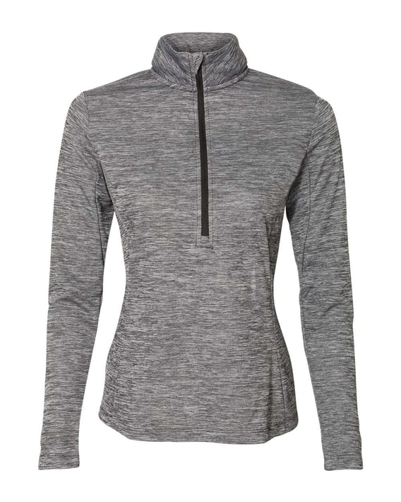 Front view of Women’s Striated Quarter-Zip Pullover