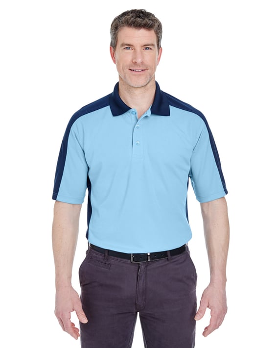 Front view of Adult Cool & Dry Stain-Release Two-Tone Performance Polo