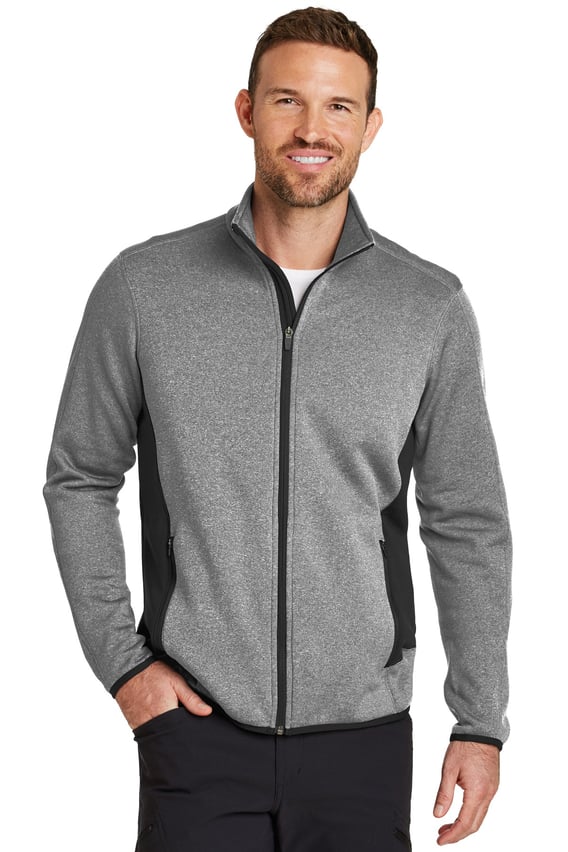 Front view of Full-Zip Heather Stretch Fleece Jacket