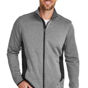 Front view of Full-Zip Heather Stretch Fleece Jacket