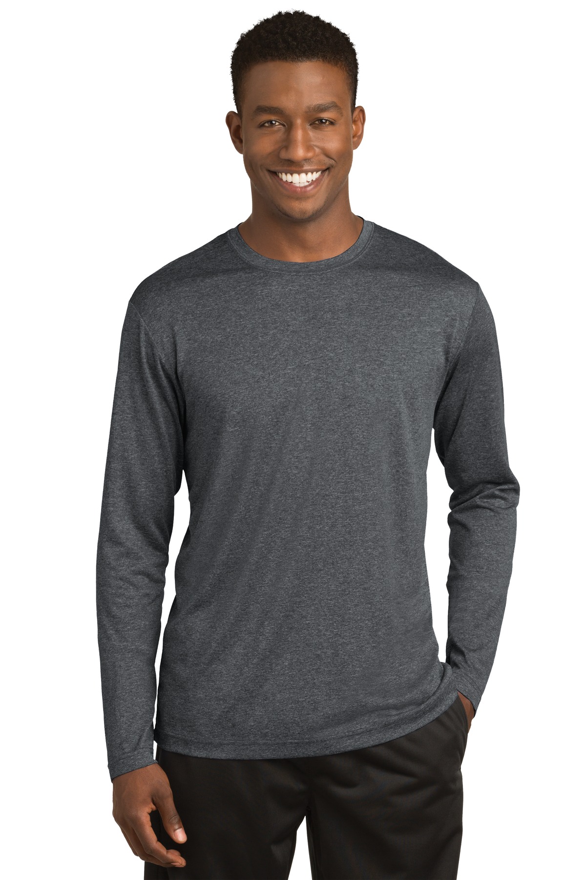 Front view of Long Sleeve Heather Contender Tee