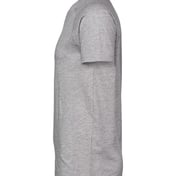 Side view of Heather CVC Raglan Tee