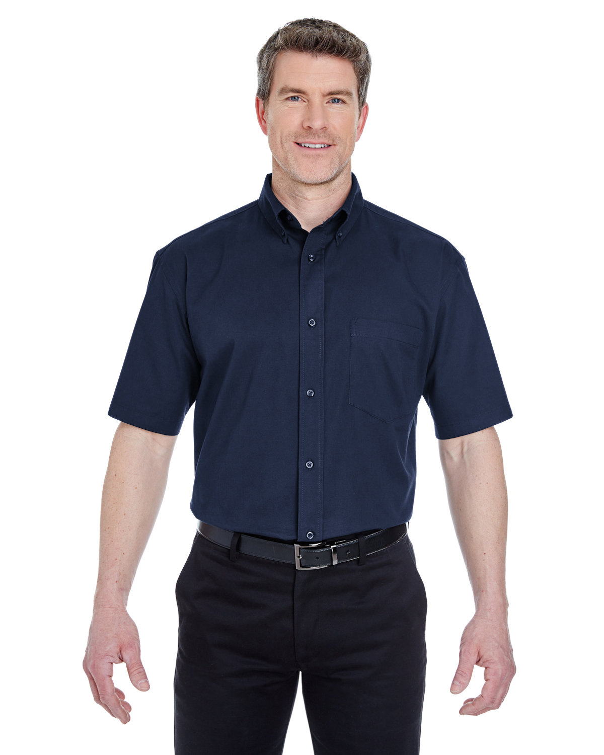 Front view of Adult Short-Sleeve Whisper Twill