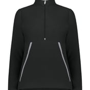 Front view of Eco Revive™ Women’s Polar Fleece Quarter-Zip Pullover