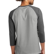 Back view of Sueded Cotton Blend 3/4-Sleeve Baseball Raglan Tee