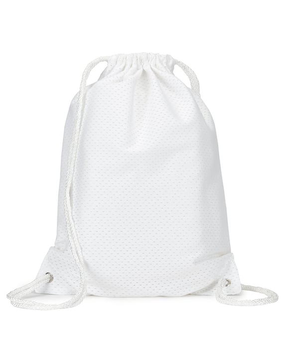 Front view of Jersey Mesh Drawstring Backpack