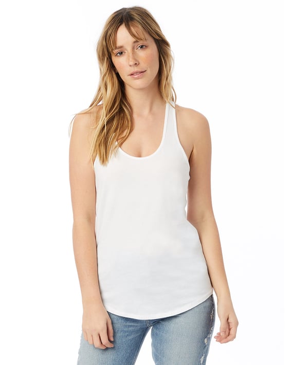 Front view of Ladies’ Shirttail Satin Jersey Tank