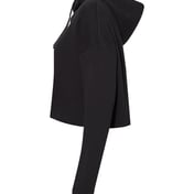 Side view of Women S Lightweight Crop Hooded Sweatshirt