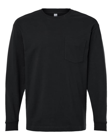 Frontview ofSuper Heavyweight Long Sleeve Pocket Tee