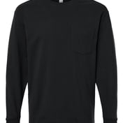Front view of Super Heavyweight Long Sleeve Pocket Tee