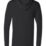 Back view of Jersey Hooded Long Sleeve Tee