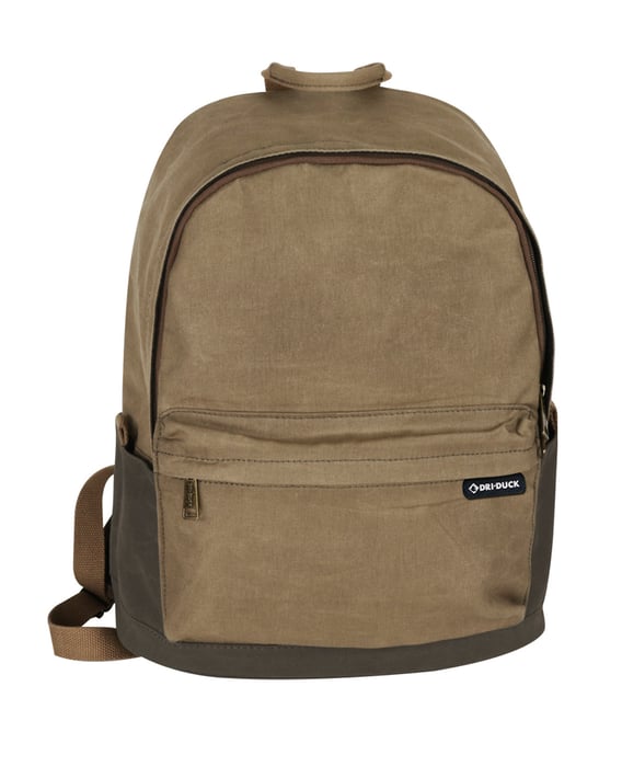 Front view of 100% Waxed Cotton Canvas Backpack