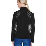 Back view of Ladies’ Pursuit Three-Layer Light Bonded Hybrid Soft Shell Jacket With Laser Perforation