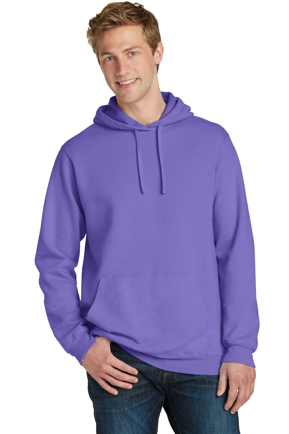 Front view of Beach Wash&reg; Garment-Dyed Pullover Hooded Sweatshirt