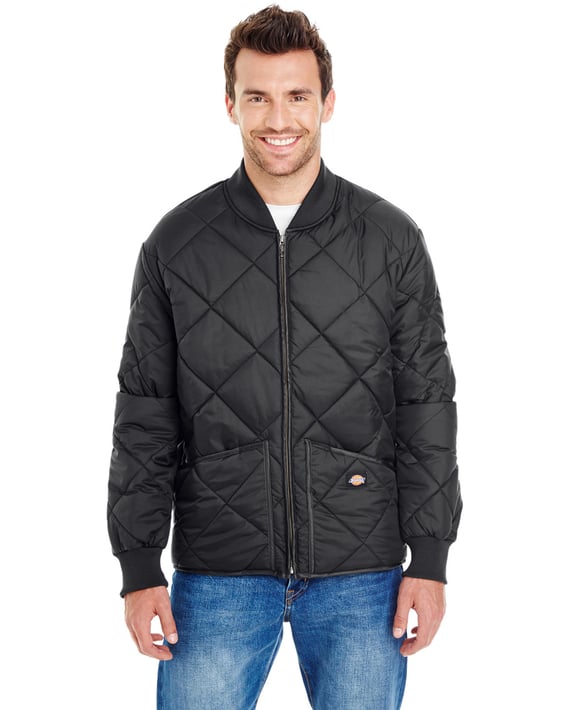 Front view of Men’s Diamond Quilted Nylon Jacket