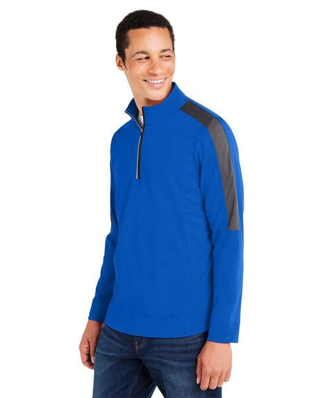 Side view of Market Snag Protect Mesh Colorblock Quarter-Zip Pullover