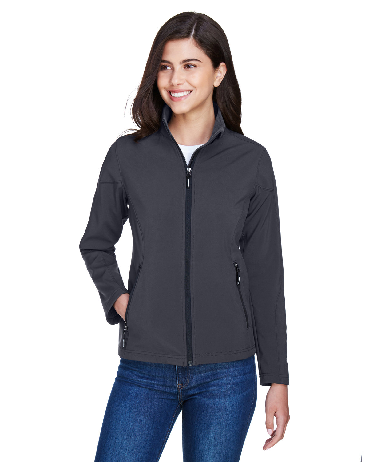 Front view of Ladies’ Cruise Two-Layer Fleece Bonded SoftShell Jacket
