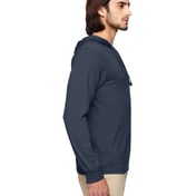 Side view of Eco Jersey Pullover Hooded Long Sleeve T-Shirt