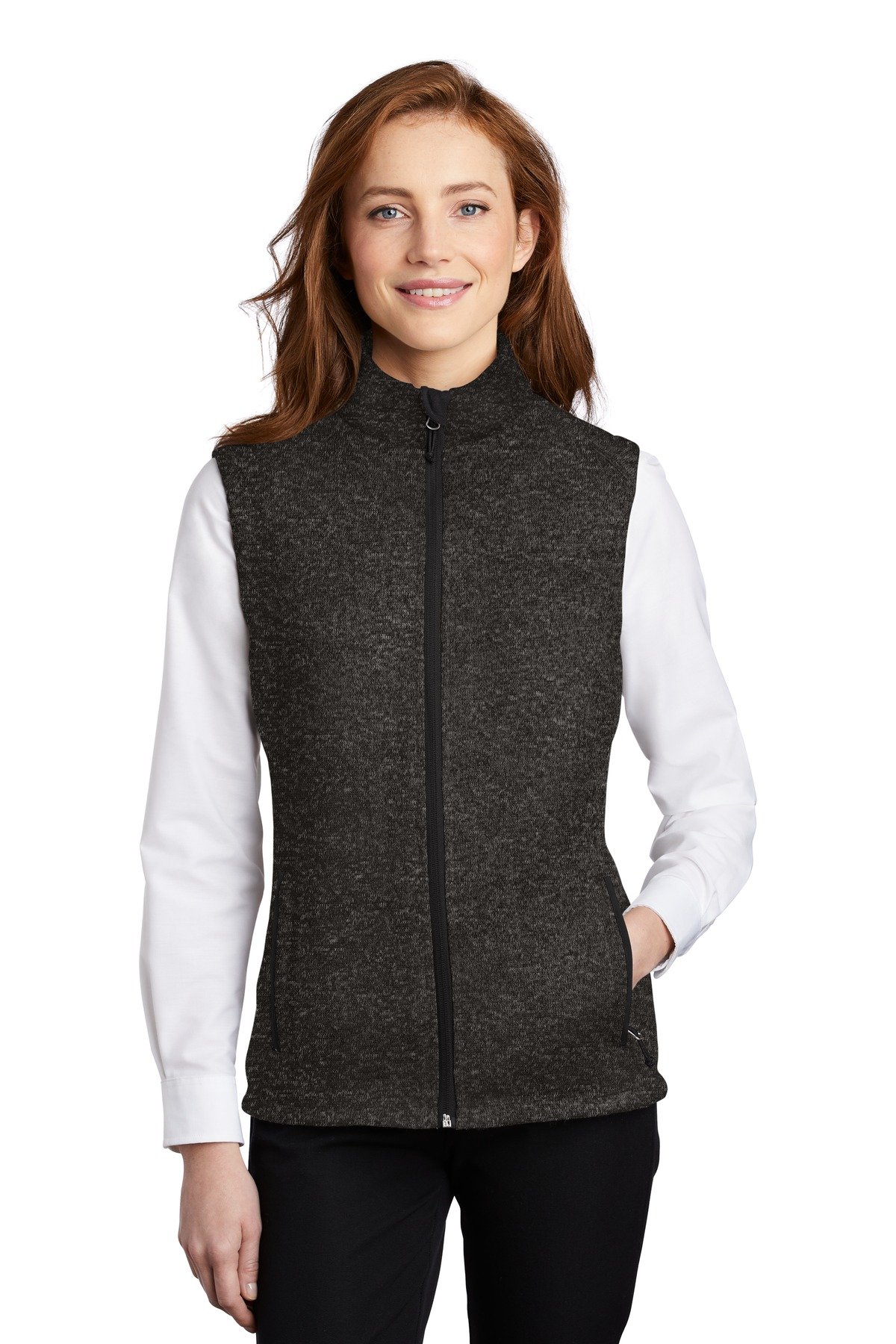 Front view of Women’s Sweater Fleece Vest