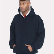 Front view of USA-Made Super Heavy Thermal Lined Full-Zip Hooded Sweatshirt
