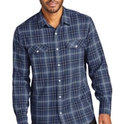 Front view of Long Sleeve Ombre Plaid Shirt
