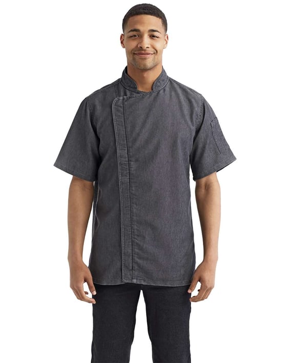 Front view of Zip-Close Short Sleeve Chef’s Coat