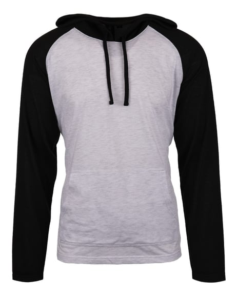Front view of Yarn-Dyed Hooded Raglan T-Shirt