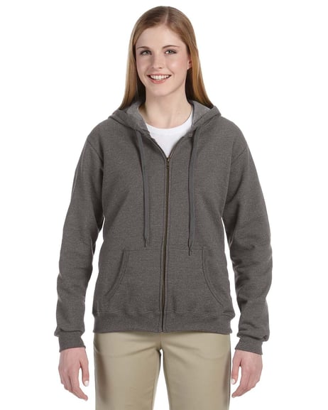 Front view of Heavy Blend Vintage Classic Full-Zip Hooded Sweatshirt