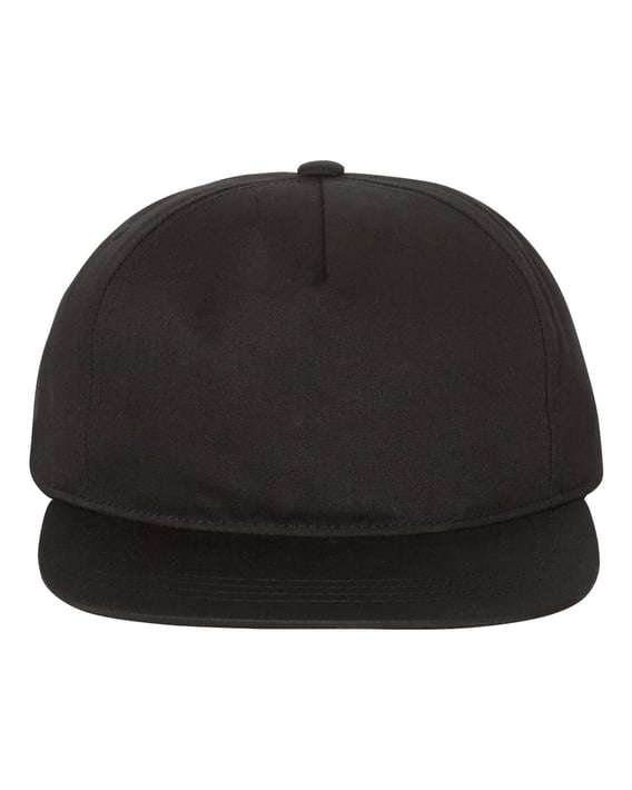 Front view of Lightly-Structured Five-Panel Snapback Cap