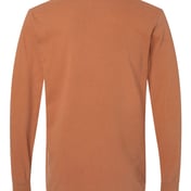 Back view of Garment-Dyed Heavyweight Long Sleeve T-Shirt